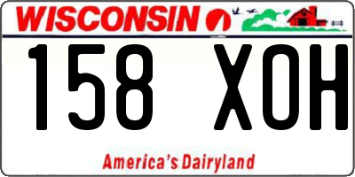WI license plate 158XOH