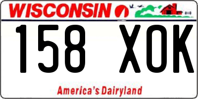 WI license plate 158XOK