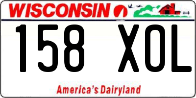 WI license plate 158XOL