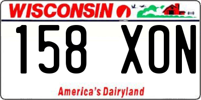 WI license plate 158XON