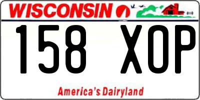 WI license plate 158XOP
