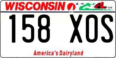 WI license plate 158XOS
