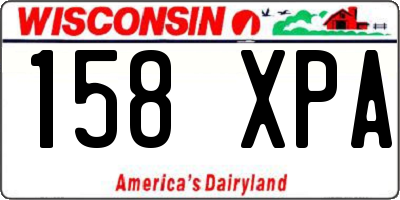 WI license plate 158XPA