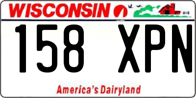 WI license plate 158XPN