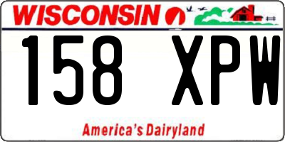 WI license plate 158XPW