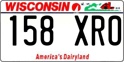 WI license plate 158XRO
