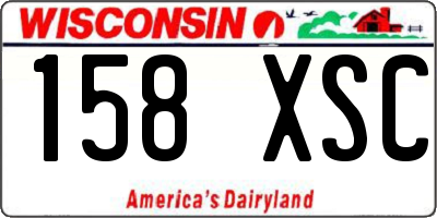 WI license plate 158XSC