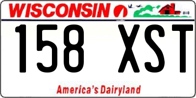 WI license plate 158XST