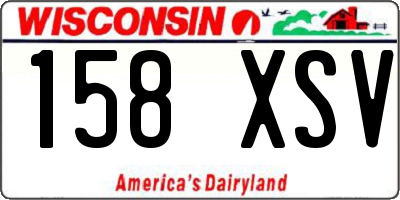 WI license plate 158XSV