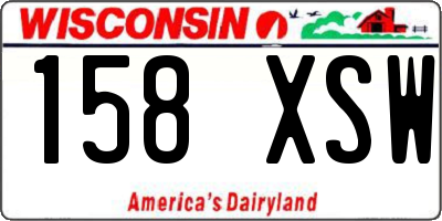 WI license plate 158XSW
