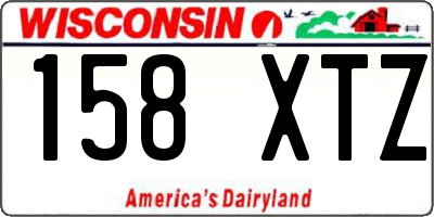 WI license plate 158XTZ