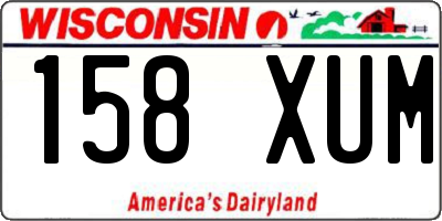 WI license plate 158XUM