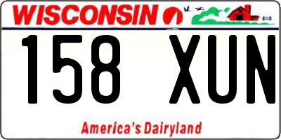 WI license plate 158XUN