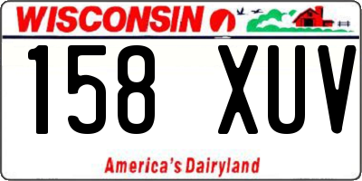 WI license plate 158XUV