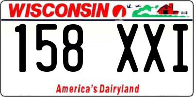 WI license plate 158XXI