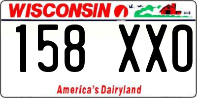 WI license plate 158XXO