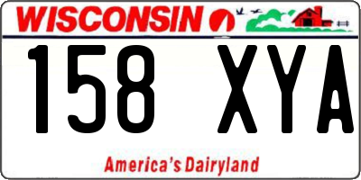 WI license plate 158XYA