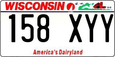 WI license plate 158XYY