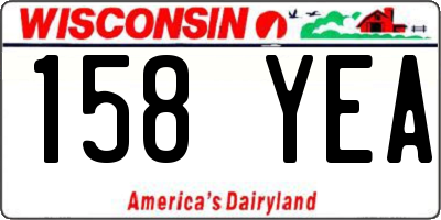 WI license plate 158YEA