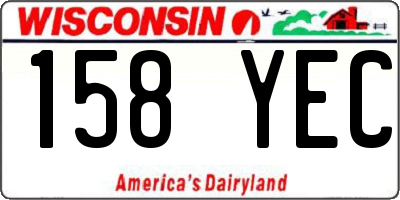 WI license plate 158YEC