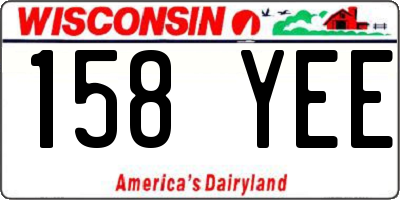 WI license plate 158YEE