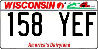 WI license plate 158YEF