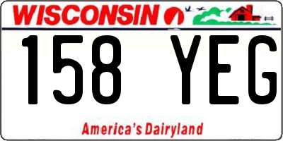 WI license plate 158YEG