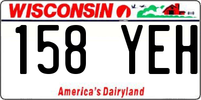 WI license plate 158YEH
