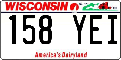 WI license plate 158YEI