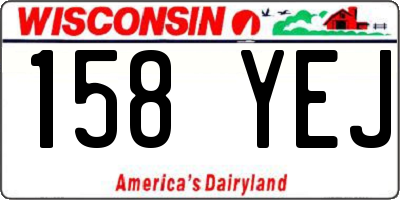 WI license plate 158YEJ