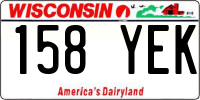 WI license plate 158YEK