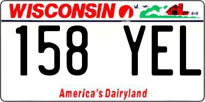 WI license plate 158YEL