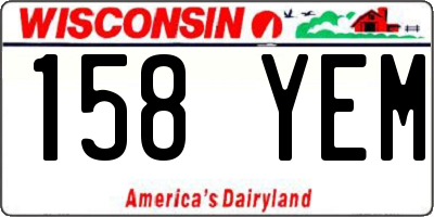 WI license plate 158YEM