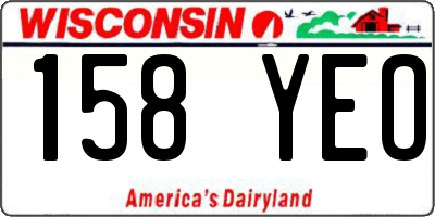 WI license plate 158YEO