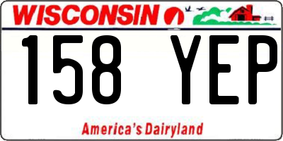 WI license plate 158YEP