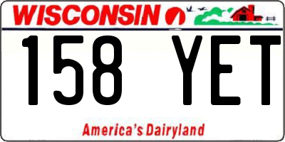 WI license plate 158YET