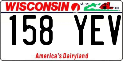 WI license plate 158YEV
