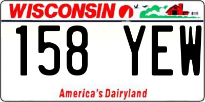 WI license plate 158YEW
