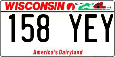 WI license plate 158YEY