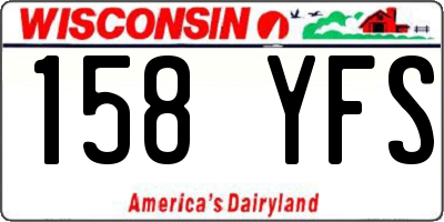 WI license plate 158YFS