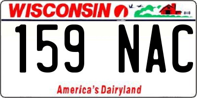 WI license plate 159NAC