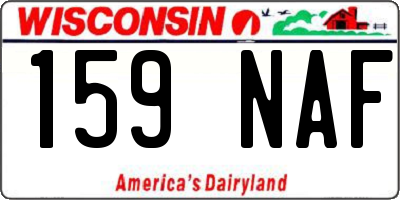 WI license plate 159NAF