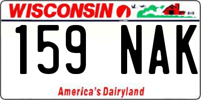 WI license plate 159NAK