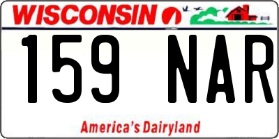 WI license plate 159NAR