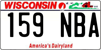 WI license plate 159NBA