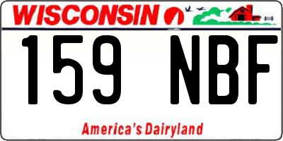 WI license plate 159NBF