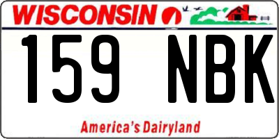 WI license plate 159NBK