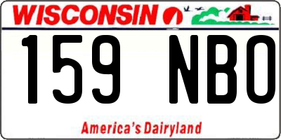 WI license plate 159NBO