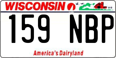 WI license plate 159NBP