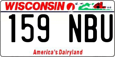 WI license plate 159NBU